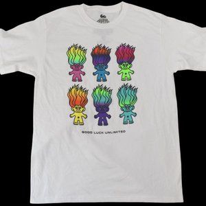 Good Luck Trolls Mens Good Luck Unlimited White Shirt New